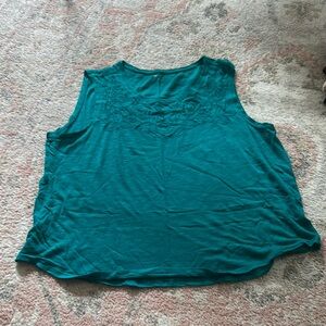 GAP Teal Boxy Tank Top Relaxed Fit